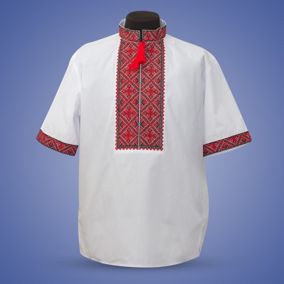 Embroidered shirt "Summer in Red"
